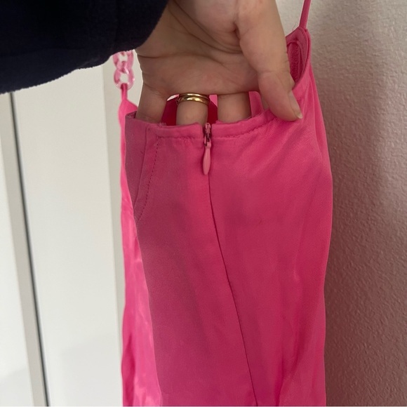 Zara Satin Mini Dress – Barbiecore 90s Coquette Babydoll - Hot Pink - Size M - Picture 7 of 15